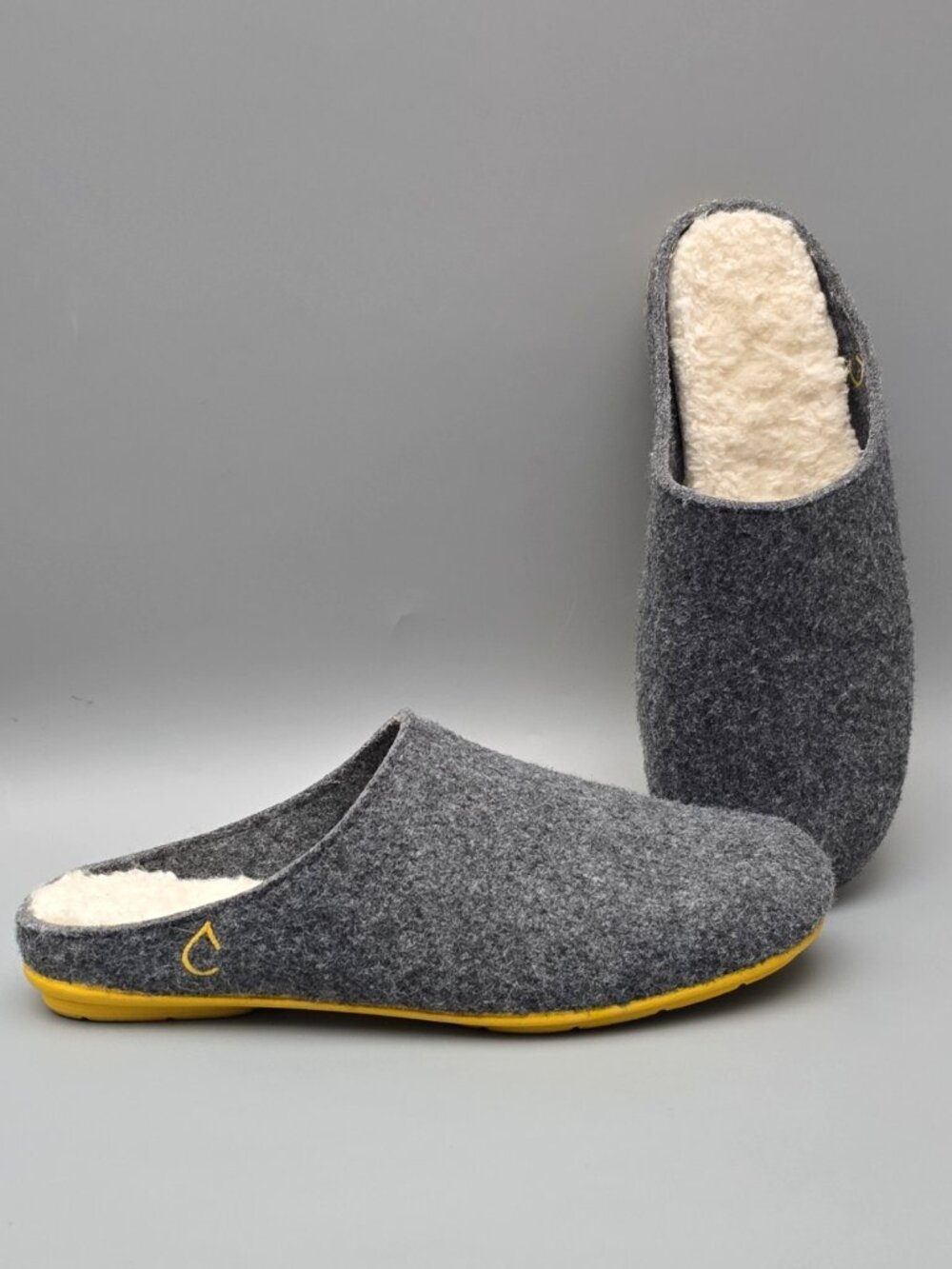 Clearwaters Comfort Gray Felt Mule Slip-on Slippers Men's Size 7